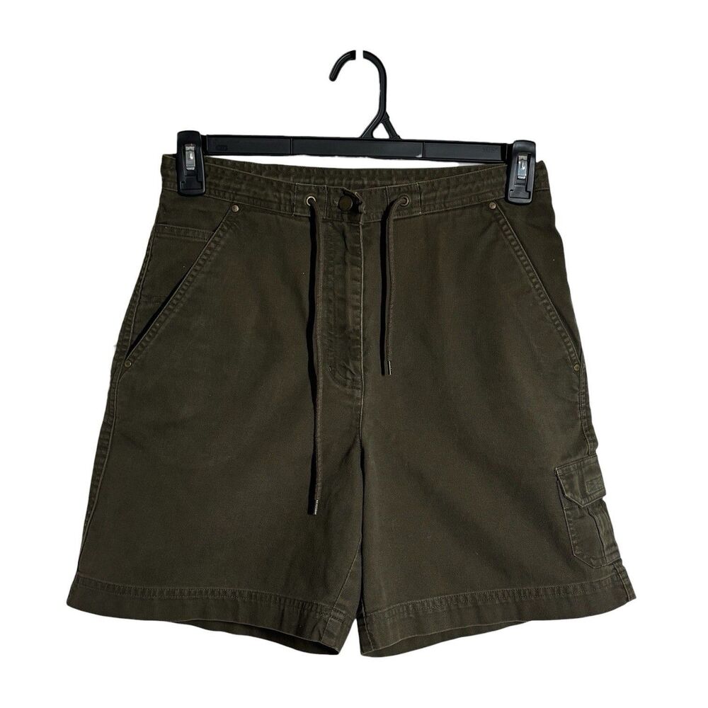 Vtg Lauren Ralph Lauren Olive Green Drawstring Utility Cargo Shorts 6 Gorpcore